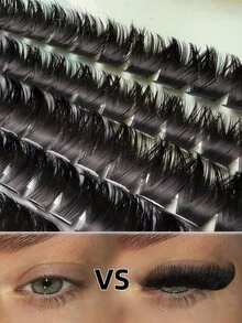 196PCS 140DD Thick Eyelashes DD Curl Volume Lash Clusters 10-16mm Dramatic Volume Lashes Cluster Eyelash Extensions DIY Lash Cluster For Beginners - DD - View 3