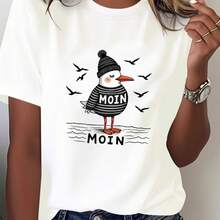 Printed T-Shirt For Men And Women - 白色 - 查看 1