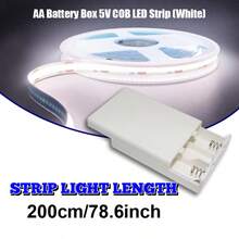 LQHZMYY 1pc Battery Powered COB Light Strip, 3AA Battery Operated (Batteries Not Included), DC5V Flexible Light Strip With Built-In Switch, Adhesive Backing, Cuttable Design, Suitable For Cabinet, Wall, Corridor, Kitchen, Indoor Home DIY Lighting - white light - View 15