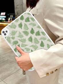1pc Green Leaf White Edge Shockproof Tablet Case For Galaxy Tab A7 LITE, Pro 11-Inch 2021, 10th Generation - Multicolor - View 6
