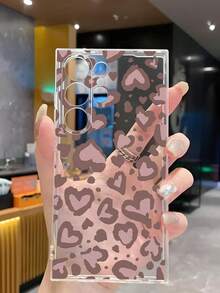 1個裝 高階心形豹紋柔軟手機保護殼，適用於華為榮耀、Galaxy A04e/12/A13/A14/A34/A50/A52/A53/A54/S21/S22/S23/S24/S25/S25Ultra/S25FE/S26/S26 PLUS/S26 ULTRA/S26 EDGE/ 6A/7A/8A/ 12T/13T/15T/15 TPRO - 無色 - 查看 5