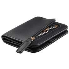 Toughergun Women's Small Slim Leather Wallet with RFID Protection, Compact Bifold Mini Purse with Clear ID Window - Negro - Ver 1
