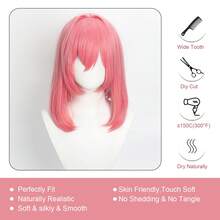 Yewell Pink Wig Cosplay Wig Role-Playing Headgear Daily Series Japanese Cosplay Headgear Series Multi-Style Interpretation Of Cartoon Anime Suitable For Private Parties Daily Role-Playing Halloween - Pink - View 4