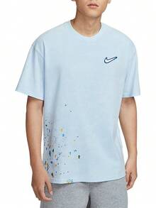 Nike 简约舒适百搭圆领休闲运动短袖男士T恤 - 淺藍色 - 查看 1