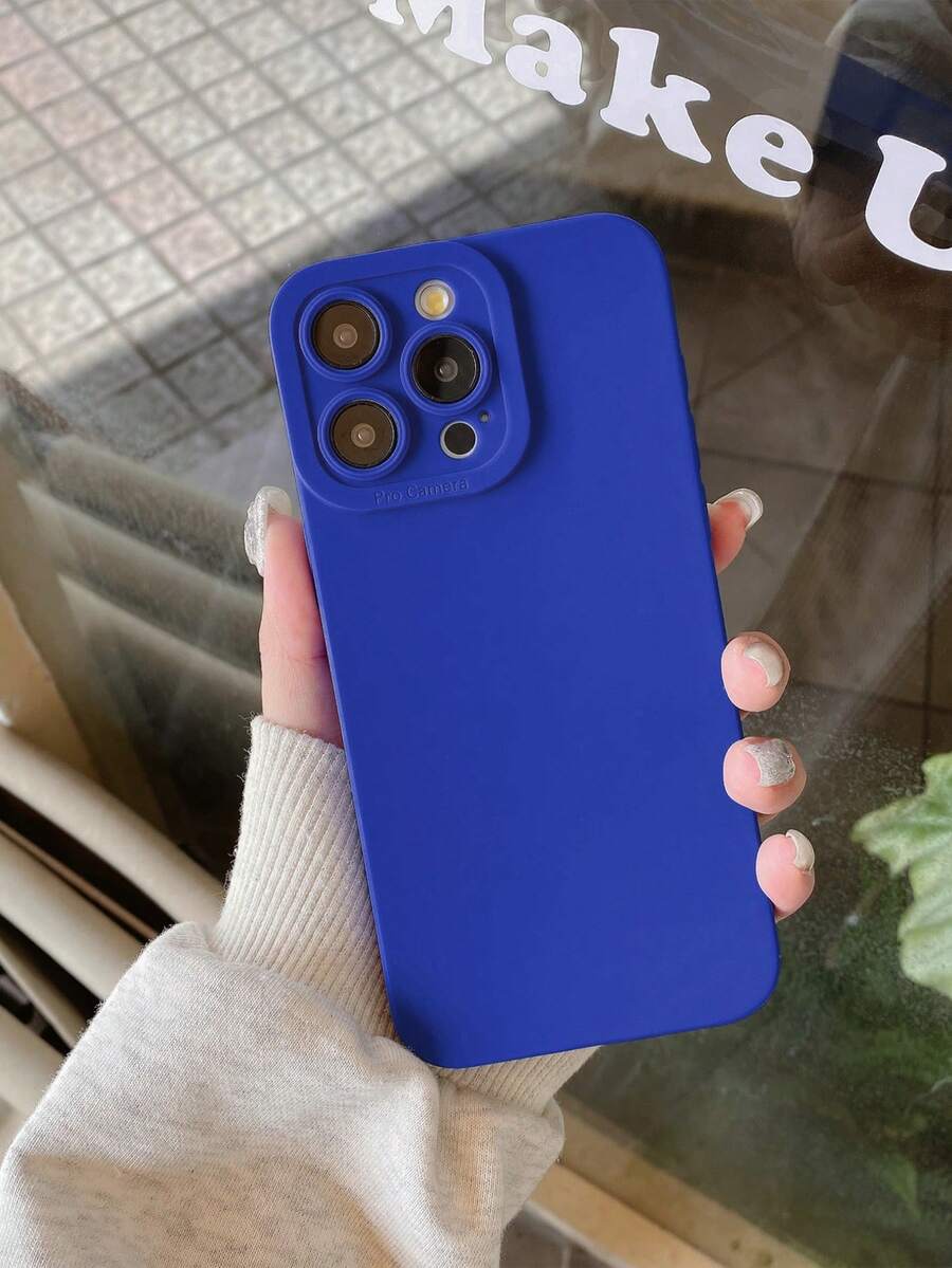 1件極簡純色克萊因藍霧面軟TPU手機殼，簡約優雅中性美學風格全身防震手機殼，適合男女使用，相容於 11/17/17 Pro/17 Pro Max、Galaxy S25 Ultra，適合母親節、情人節、生日、復活節、春季、返校、夏季假期禮物及日常使用