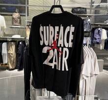 Nike Nueva camiseta de hombre de cuello redondo, suelta y transpirable con estampado de patrón Jordan - Negro - Ver 6
