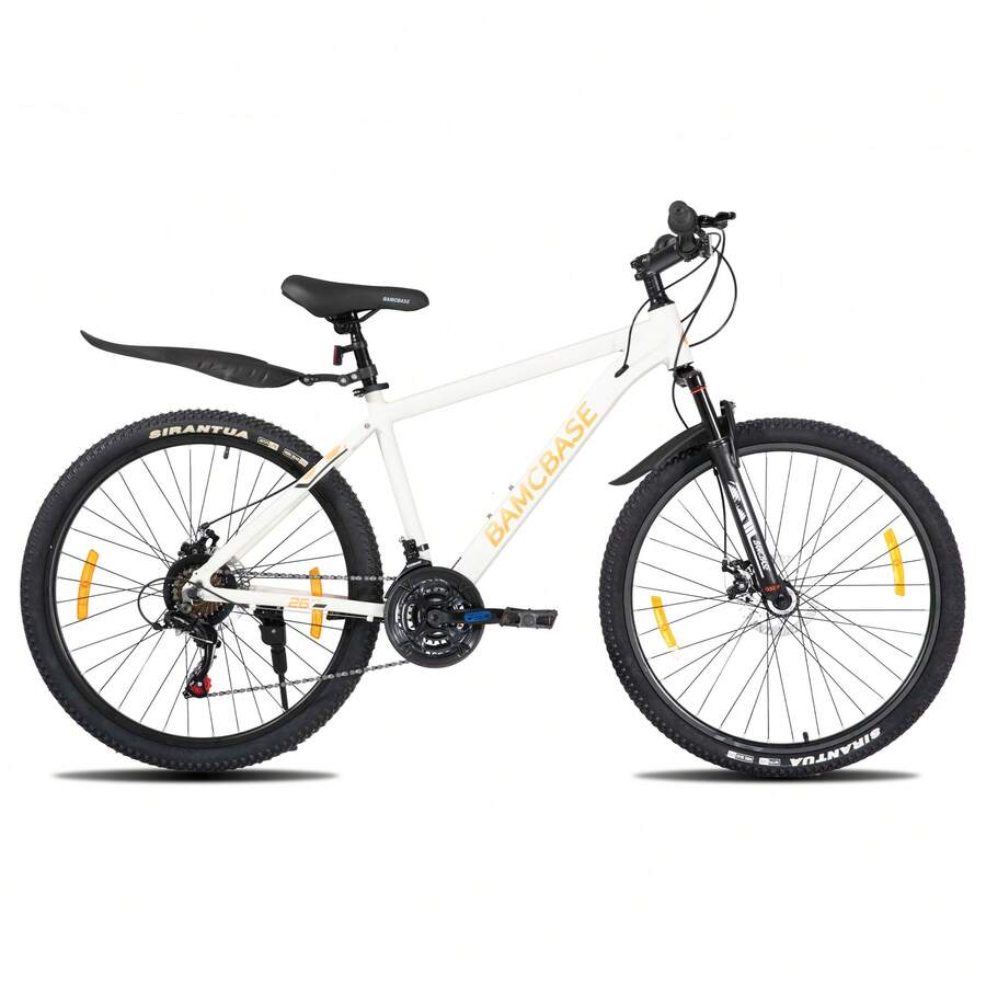 Hiland All-Terrain Mountain Bike (26/27.5 Inch) – Elegant MTB For Women & Men – 18-Speed Gears & V-Brakes – Attractive Colors - 白色 - 查看 1