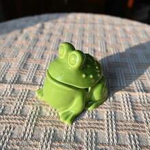 Ceramic Frog Ashtray, Made Of Ceramic, Green And Windproof, A Creative And Cute Desktop Ashtray, A Fresh And Green Home Decoration, Suitable For Homes, Offices, Desktops, Outdoor Terraces And Other Places. - One Size Fits All - View 9