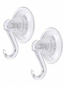 Transparent Plastic Suction Cup Hooks - Strong Support, Waterproof And Durable - Suitable For Windows, Glass, Shower, Bathroom And Kitchen Walls - Suitable For Daily Use, Holidays, Parties And Carnival Decorations - White - View 1