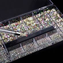 1 Caja de Strass para Uñas Color Champán, Formas Variadas para DIY, Decoraciones de Arte de Uñas 3D, Adecuado para Uso Diario y Salones de Uñas, Encantos para Uñas - Champán - Ver 5