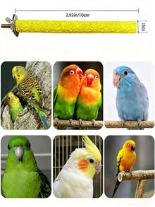 4pcs Bird Claw Grinding Stick, Parrot Perch, Grinding Rod, Screw-Fixed Bird Stand, Bird Cage Accessories, Squirrel Grinding Stick - Multicolor - View 2