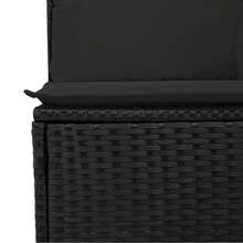 6-Piece Garden Sofa Set With Cushions, Black Synthetic Rattan - A - View 4