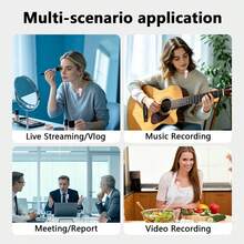 Professional Wireless Lavalier Microphone, 2-In-1 Wireless Lavalier Microphone, Plug And Play, Lavalier Microphone With Noise Cancellation, Suitable For Content Creation, Live Streaming, Podcasts, Clip-On Microphone, Battery Capacity: 40mAh - View 9
