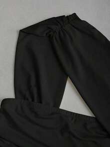 Vestido bandeau ajustado con hombros oblicuos para mujer - Negro - Ver 4
