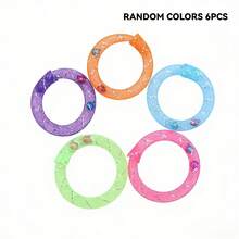 6 PCS Random Color Cat Mesh Ring Toys With Bell, Interactive Plastic Spring Tube Rings For Indoor Cats Kittens, Chewable Teething & Boredom Relief Cat Toys - View 6