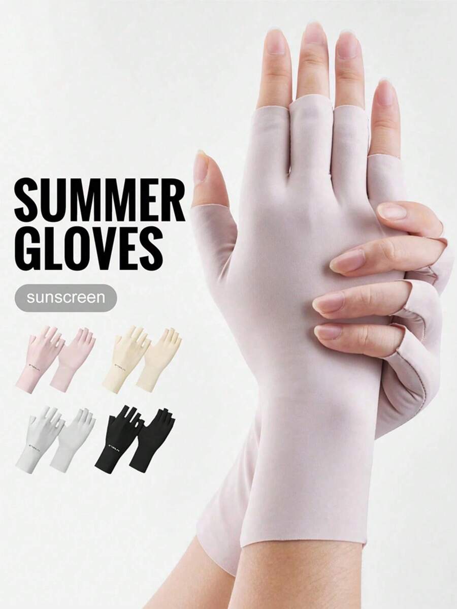 Summer Sun Protection Gloves (1 Pair): Ultra-Lightweight And Breathable, Unisex, UV Protection And Touchscreen Compatible. Suitable For Driving, Outdoor Running, Cycling And Vacation; Easy To Pack And Carry.
