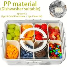 Caja de almacenamiento de alimentos con compartimentos transparentes y cierre hermético, organizador de cocina y refrigerador portátil - transparente - Ver 7