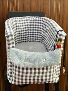 1pc Pet Car Seat For Dog And Cat, Center Console Dog Booster Seat With Protection Seat Belt And Soft Cushion - Multicolor - View 8