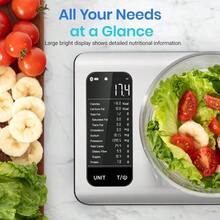 Food Kitchen Scale With Nutritional Calculator, App With 19 Nutrients Tracking, Calorie, Marco, Digital Grams And Ounces Weight Loss, Premium Stainless Steel, 11lb - 不銹鋼 1 - 查看 2