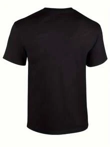 Camiseta de algodón puro: Recuerda tu identidad. Camiseta única, transpirable, perfecta para el verano, elástica, de material suave, adecuada para todas las estaciones, ropa deportiva casual, un excelente regalo para las vacaciones, lavable a máquina, camiseta fácil de limpiar. Camiseta blanca lisa. - Negro - Ver 3