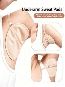 1pc Sweat Pad Summer Armpit Sweat Pads, Honeycomb Breathable, Quick-Drying, Washable, Invisible Strap Sweat-Stopping Cotton Pads, Washable Breathable, Invisible Strap Sweat Pads, Armpit Sweat Pads, Honeycomb Breathable And Quick-Drying - Multicolor - View 2