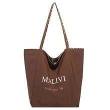 Double-Sided Leopard Canvas Bag New 2025  Design Casual Large-Capacity Ladies Commuter Tote Shoulder Bag - Purple - View 6