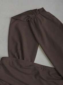 Vestido bandeau ajustado con hombros oblicuos para mujer - Café integral - Ver 4