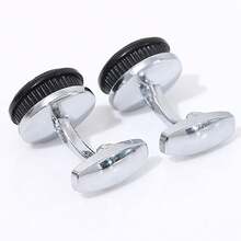 Men's Versatile, Exquisite And Sophisticated Round Cufflinks With A Touch Of Sophistication. Suitable For Workplace Commutes, Weddings, Banquets, Date Occasions And Formal Dresses. Father's Day Gift. - 1 - View 4
