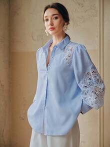 Women Blouses & Shirts - Blue - View 3