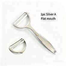 Pelador de acero inoxidable para cocina del hogar, cuchillo multiusos para pelar, herramienta para pelar patatas, manzanas, pepinos - Plateado - Ver 7