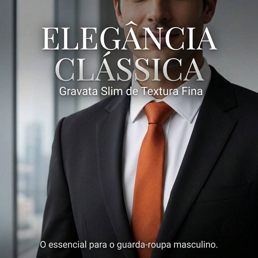 Men's Tie In A Solid Color, Matte Finish, Fine Texture, Ideal For Formal Suits, Weddings, Grooms, A Professional And Sophisticated Look. - Burnt Orange - View 1