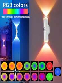 New Magnetic Wall Lamp Rechargeable Night Light Smart Motion Sensor Light Self-Adhesive Hill Dual Cat Eye Atmosphere Light For Stairs Indoor Outdoor Balcony - 1-piece Wall Lamp, White With Seven-color Gradient RGB - View 8