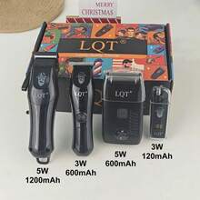 LQT（4件套/3件套/1件套）小型家用男士理容工具套装 - 可充电理发器、胡须修剪器、耳鼻毛修剪器和电动剃须刀，无线多功能理容套装，USB充电，小巧便携，是居家理发、修剪胡须和个人护理的理想之选。男士完美礼物，父亲节佳品。 - 查看 4