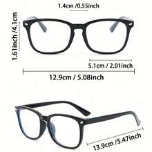 1pc/Men's And Women's Geometric Glasses, Minimalist Style, Clear Flat Lenses, Perfect For Back-To-School Season Or Everyday Wear - Multicolor - View 6