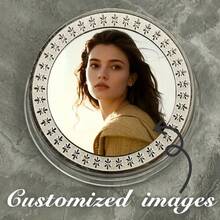 [Personalizado] 1 pieza Moneda conmemorativa redonda de artesanía con imagen personalizada, colección de monedas decorativas con foto de pareja, regalo para vacaciones - Bronce - Ver 2