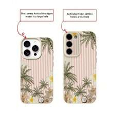 Fashion Print Cell Phone Case 20261pc, TPU Material, Summer Rose Tree Design, Compatible With/Compatible With 17 Pro, International Version, Not The National Version - White 9 - View 3