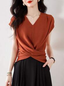 Women Tops - Brown - View 4