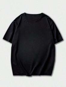 Zrgoth Men's Casual And Versatile Short Sleeve T-Shirt With Simple Cross Print - 黑色 - 查看 6