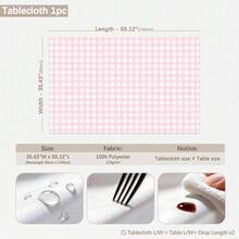 MEMNUN 1 cái khăn trải bàn in họa tiết kẻ caro hồng & trắng đơn giản, khăn trải bàn ăn dễ thương & sinh động, 55.12*86.61in(140*220cm)/55.12*70.87in(140*180cm)/55.12*55.12in(140*140m)/35.43*55.12in(90*140m), vải polyester với kỹ thuật in, phù hợp cho dã ngoại, cắm trại, tiệc, buffet, trang trí nhà, trang trí bàn, trang trí bếp - Nhiều màu - Xem 12