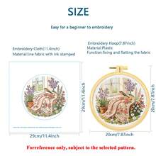 Embroidery DIY Kit - Window Scenery Series, Sunflower & Cherry Blossom Landscape, Includes Embroidery Hoop - Multicolor - View 3