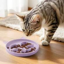 Silicone Slow Feeder Dog Cat Bowls, Interactive Puzzle Toy For Pets Dry/Wet Food Training, Keeps Dogs Cats Busy, Prevents Puppy Kitty Overeating Purple, 0.8 Cup - 0.8 杯 - 查看 4