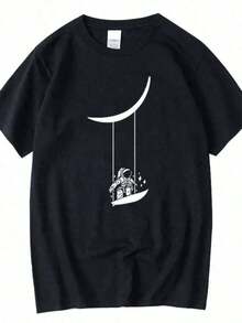 Men's And Women's Vintage Pure Cotton Short-Sleeved T-Shirts With Funny Internet Meme Design From The Game Nyan-Cats Apocalypse, Novelty Clothing. - 紅色 - 查看 1