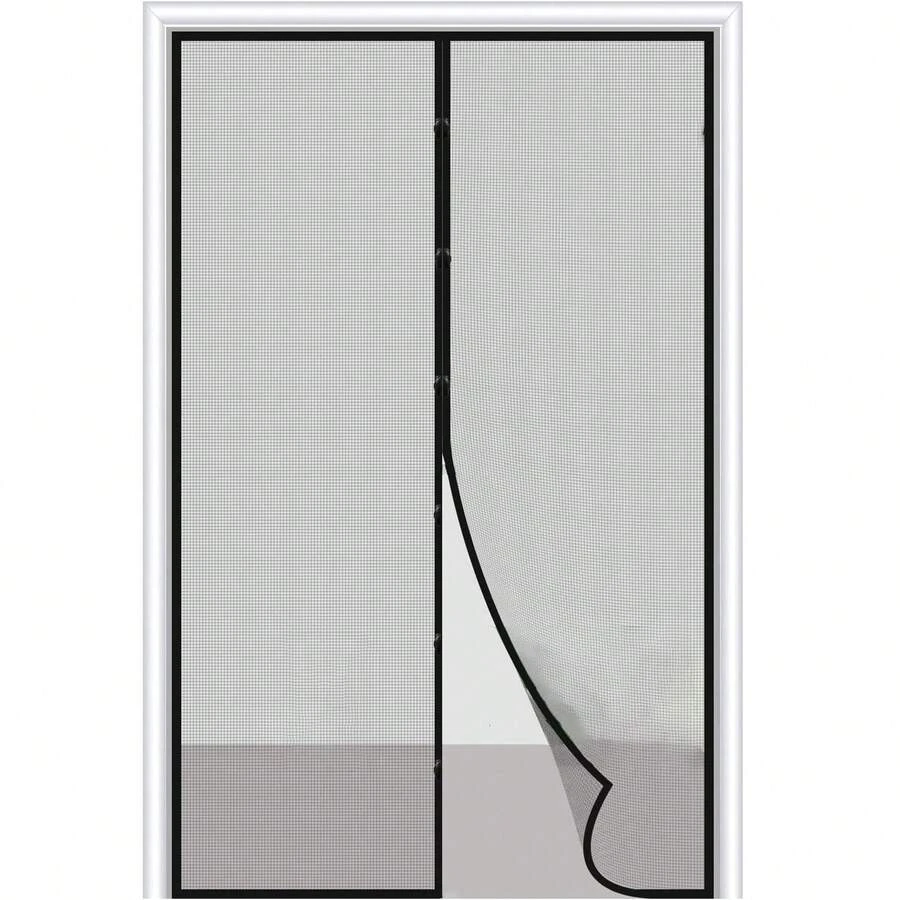 Magnetic Mesh Door Curtain Self-Absorbing Anti-Mosquito Screen Curtain Kitchen Home - Black Mesh - View 1