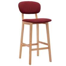 Bar Stools 2 Pcs Wine Red Fabric - Red - View 1