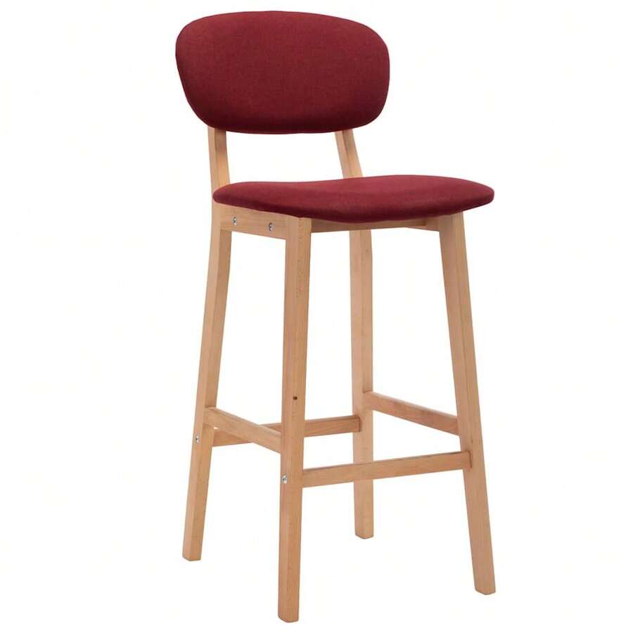 Bar Stools 2 Pcs Wine Red Fabric - Red - View 1
