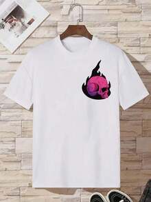 Camiseta De Para Hombres Con Estampado De Tigre Y Calavera - Negro - Ver 2