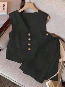 Two-Piece Set For Women For Everyday Wear - Black - View 10
