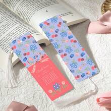 2pcs PET Printed Bookmarks, Exquisite And Beautiful Patterns, Durable And Elegant, Unique Design Suitable For Daily Use Or Collection. The Best Gift For Back To School Season, Whether For Personal Use Or Gifting To Family And Friends, It Is A Unique And Practical Gift Choice, Adding Atmosphere And Fun To Reading Time (Random Color Tassels) - 2PCS - View 10