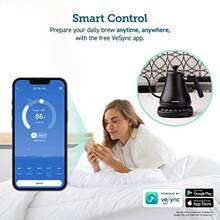COSORI - Hervidor eléctrico de cuello de cisne inteligente Bluetooth con control de temperatura variable, cafetera y tetera, 100% acero inoxidable, calentamiento rápido, negro mate - BlackSmart - Ver 2