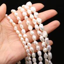 1 Strand 36cm Natural Freshwater Pearls White Nugget Pearl Beads For Jewelry Making DIY Women Men Necklace Bracelets Handicrafts Accessories - Nugget Pearl - View 6